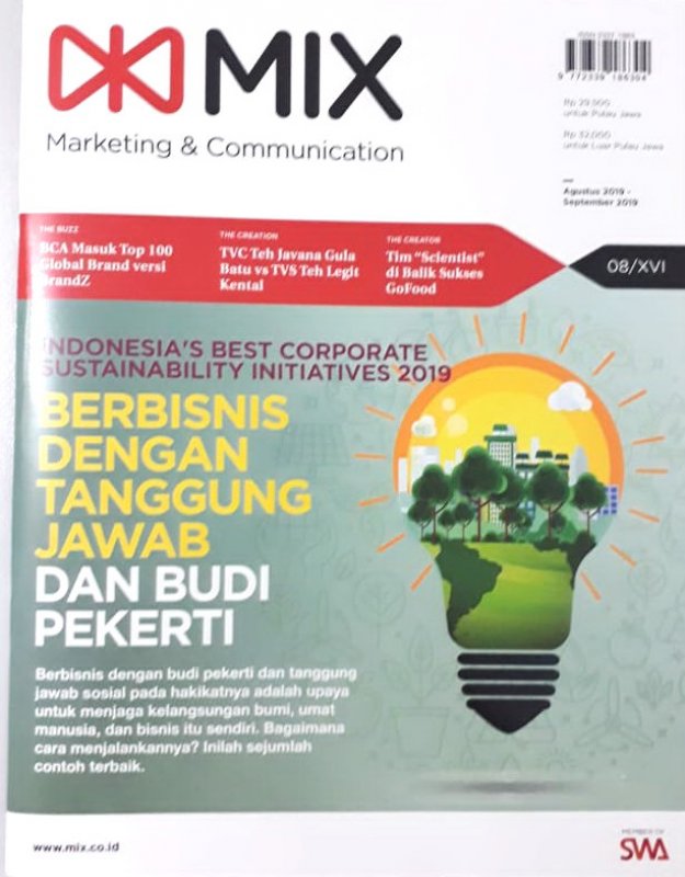 Cover Buku Majalah MIX Marketing Communications Edisi Agustus - September 2019