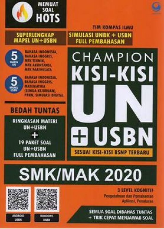 Cover Buku Champion Kisi-Kisi Un + Usbn Smk/Mak 2020