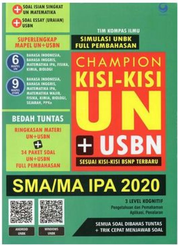 Cover Buku Champion Kisi-Kisi Un + Usbn Sma / Ma Ipa 2020
