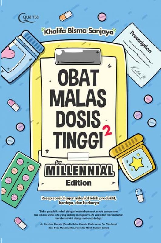 Cover Buku Obat Malas Dosis Tinggi For Millenials Edition