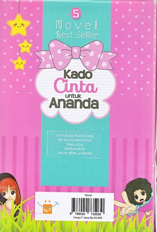 Cover Belakang Buku box paket 5 novel: kado cinta untuk ananda