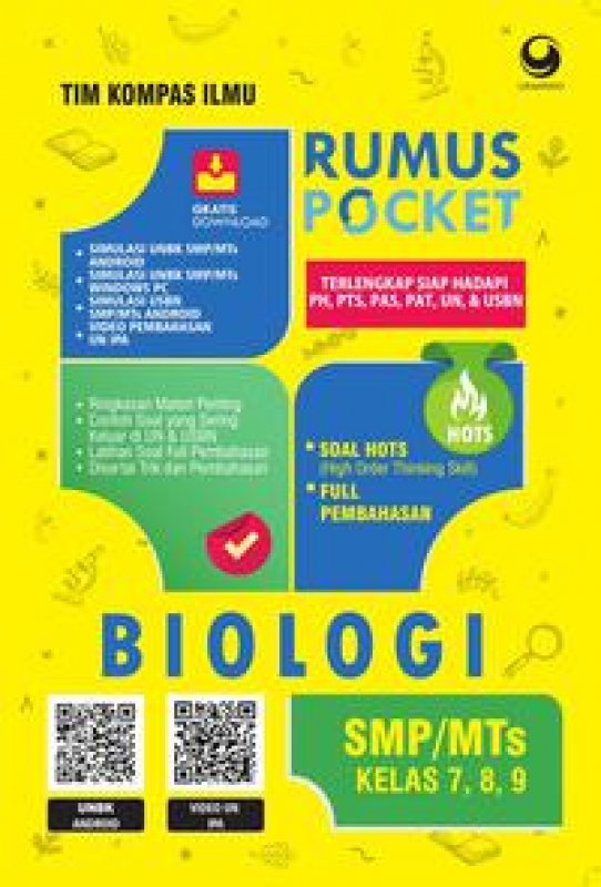 Cover Buku Rumus Pocket Biologi SMP/MTs Kelas 7 , 8 , 9