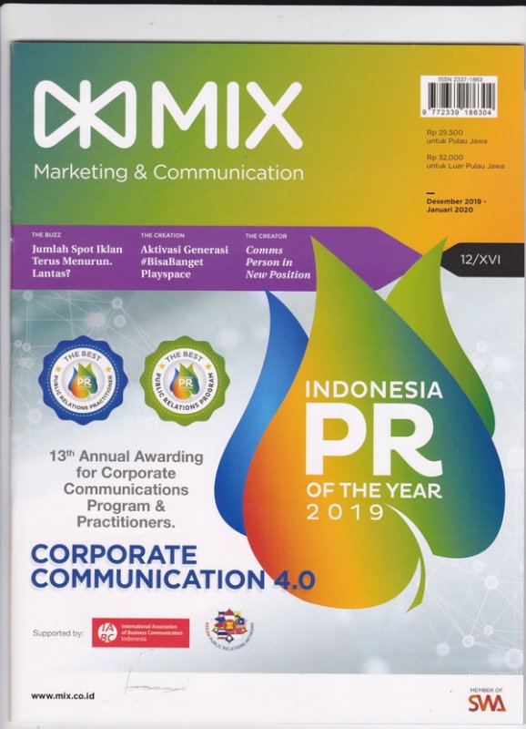 Cover Buku Majalah MIX Marketing Communications Edisi Desember02019 -Januari 2020