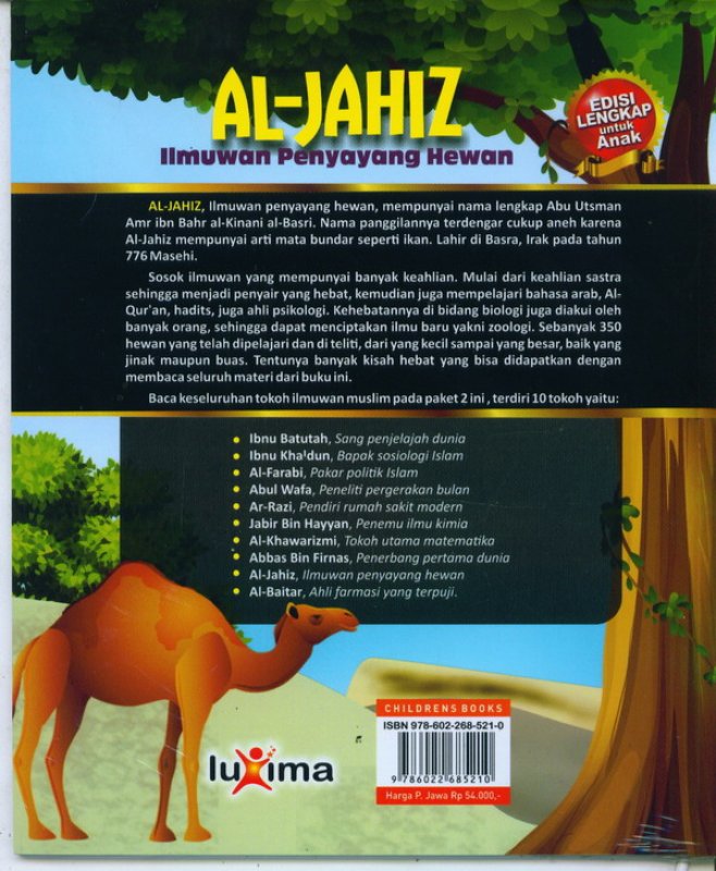 Cover Belakang Buku AL-JAHIZ: ilmuan penyayang hewan