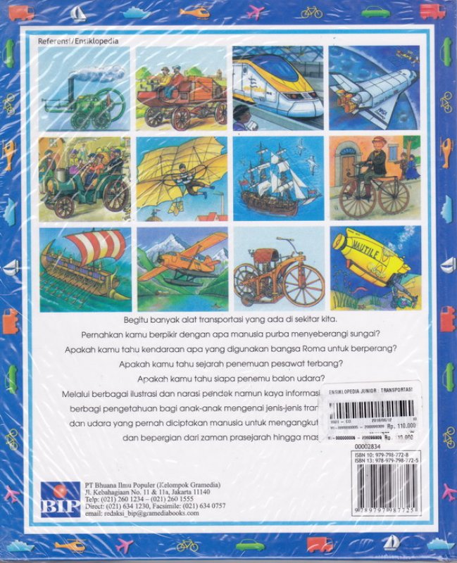 Cover Belakang Buku Ensiklopedia Junior: Transportasi