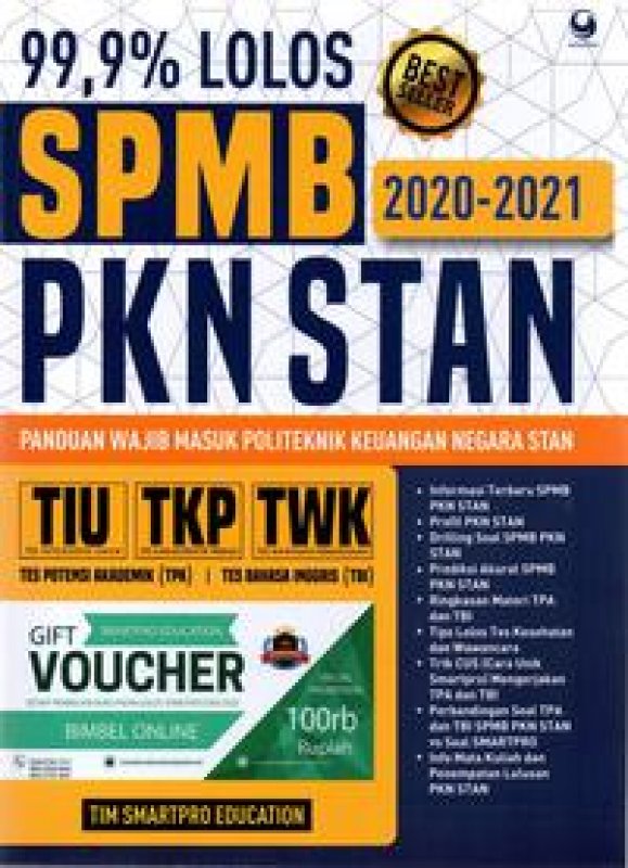 Cover Buku 99,9% Lolos SPMB PKN STAN 2020 - 2021