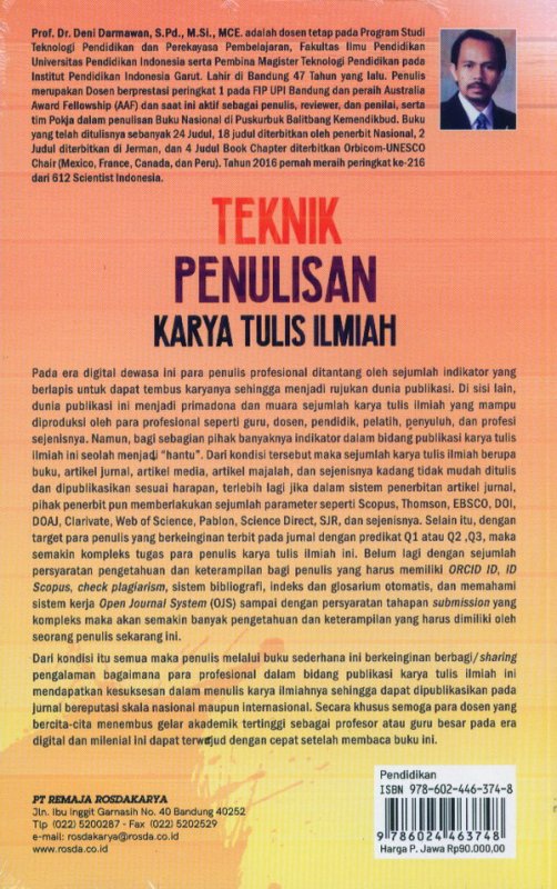 Cover Belakang Buku Teknik Penulisan Karya Tulis Ilmiah