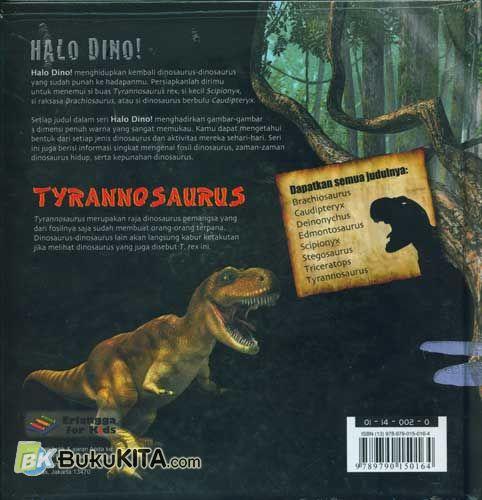 Cover Belakang Buku Halo Dino! : Tyrannosaurus 1