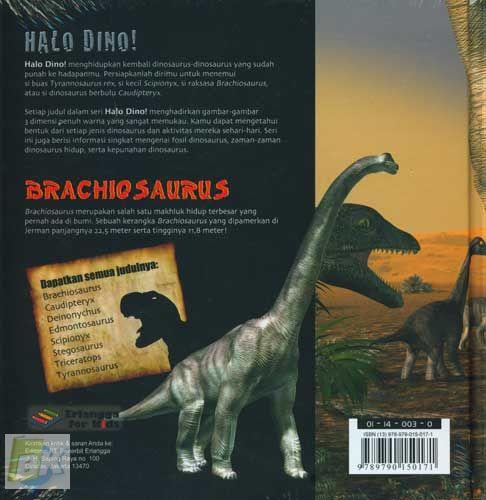 Cover Belakang Buku Halo Dino! : Brachiosaurus 1