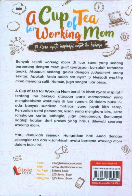 Cover Belakang Buku A Cup of Tea For Working Mom