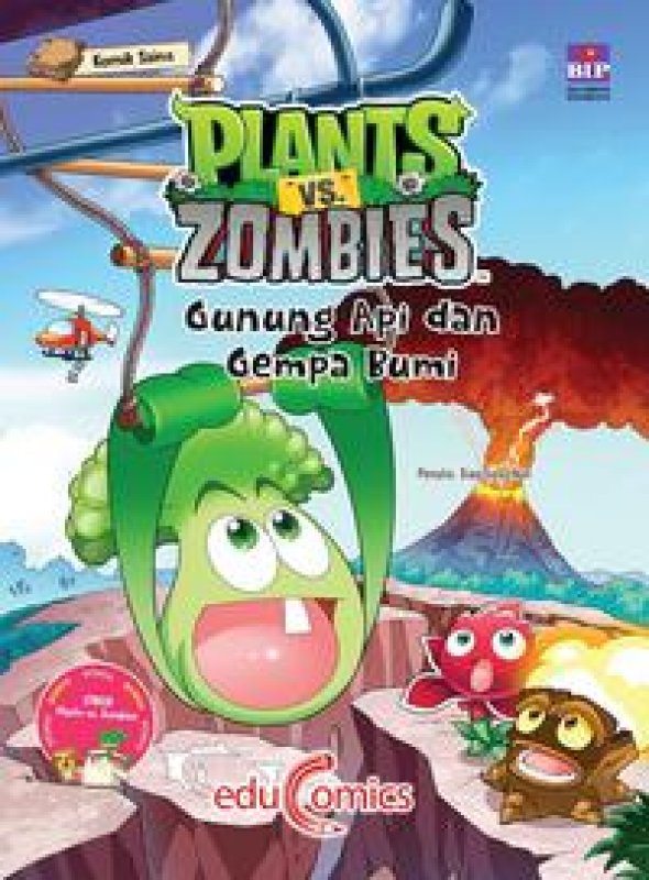 Cover Buku Educomics Plants Vs Zombies : Gunung Api Dan Gempa Bumi