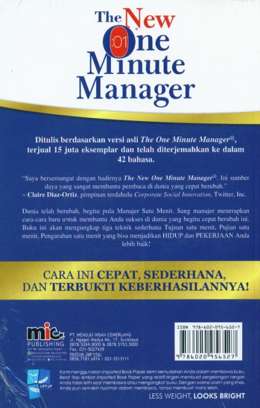 Cover Belakang Buku The New One Minute Manager (Edisi Revisi)