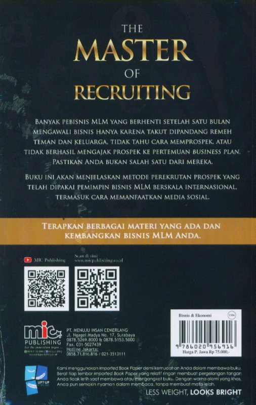 Cover Belakang Buku The Master Of Recruiting