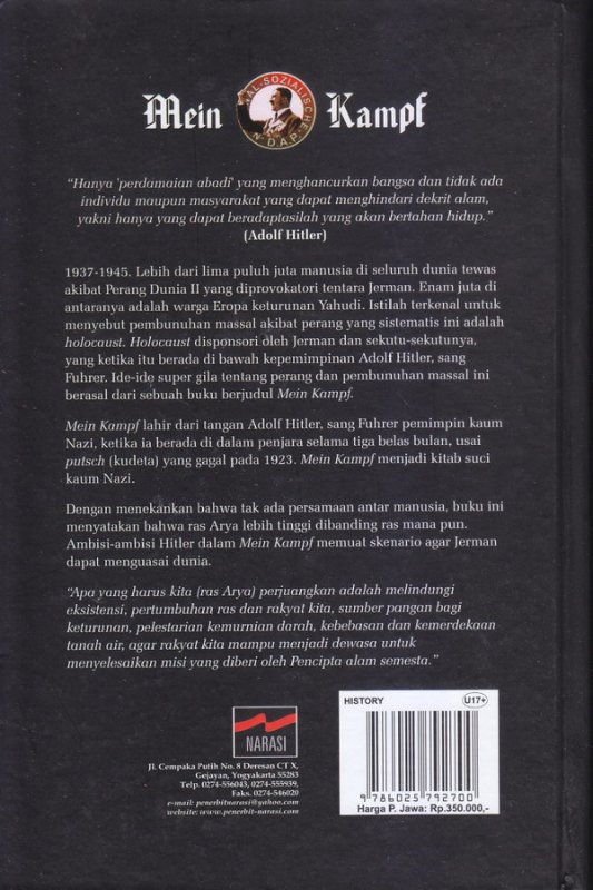 Cover Belakang Buku Mein Kampf Versi Original (Hard Cover)