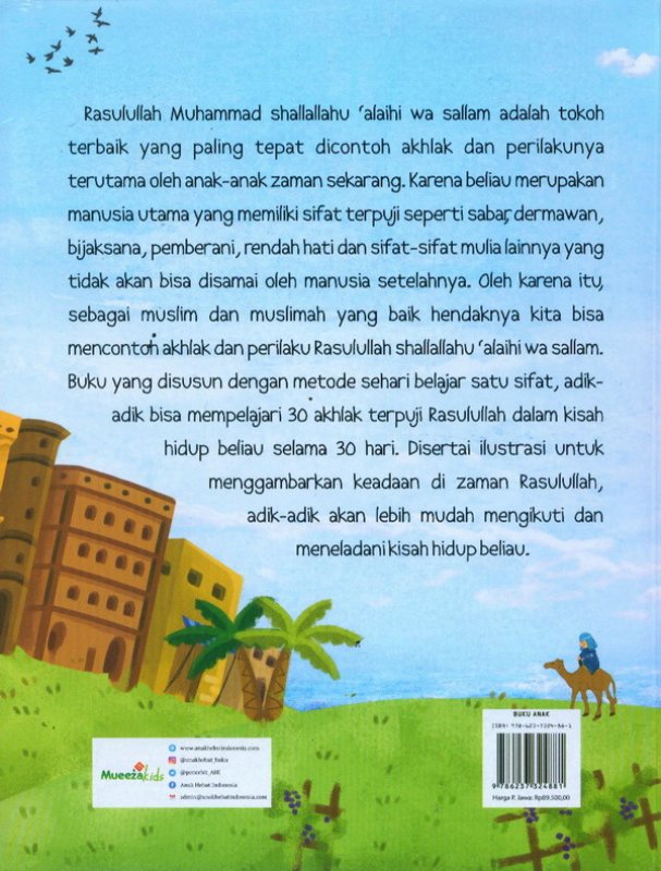 Cover Belakang Buku Kisah Budi Pekerti Rasulullah Meneladani Ahklak Terpuji Rasulullah