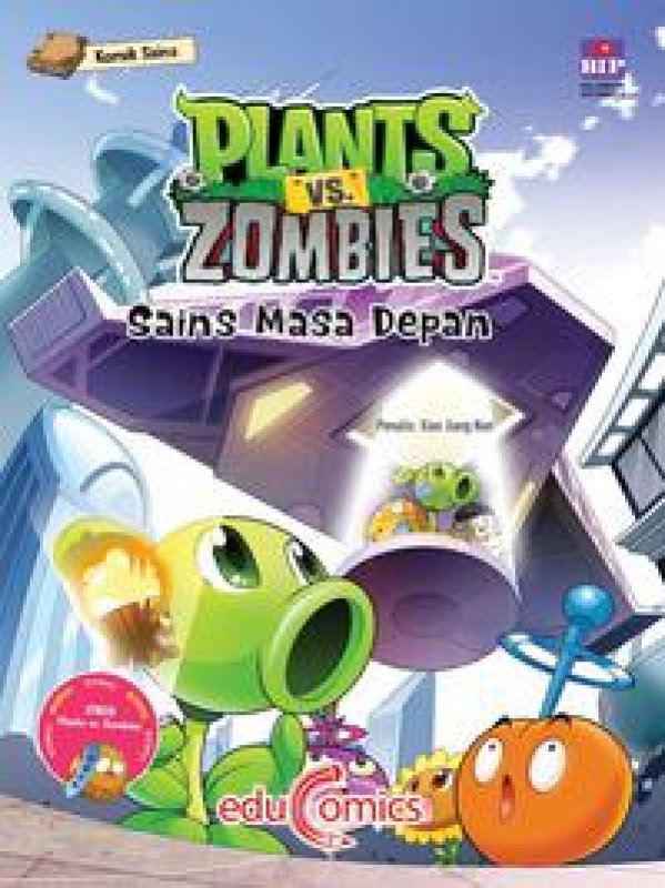 Cover Buku Educomics Plants Vs Zombies : Sains Masa Depan