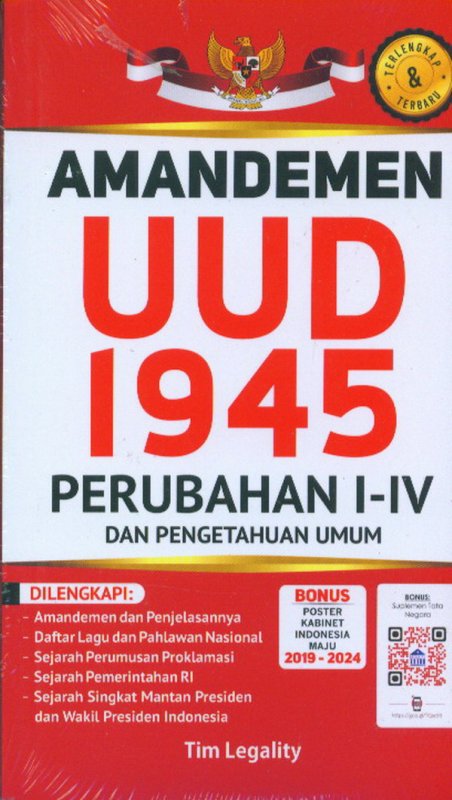 Cover Buku Amandemen UUD 1945 Perubahan I-IV Dan Pengetahuan Umum