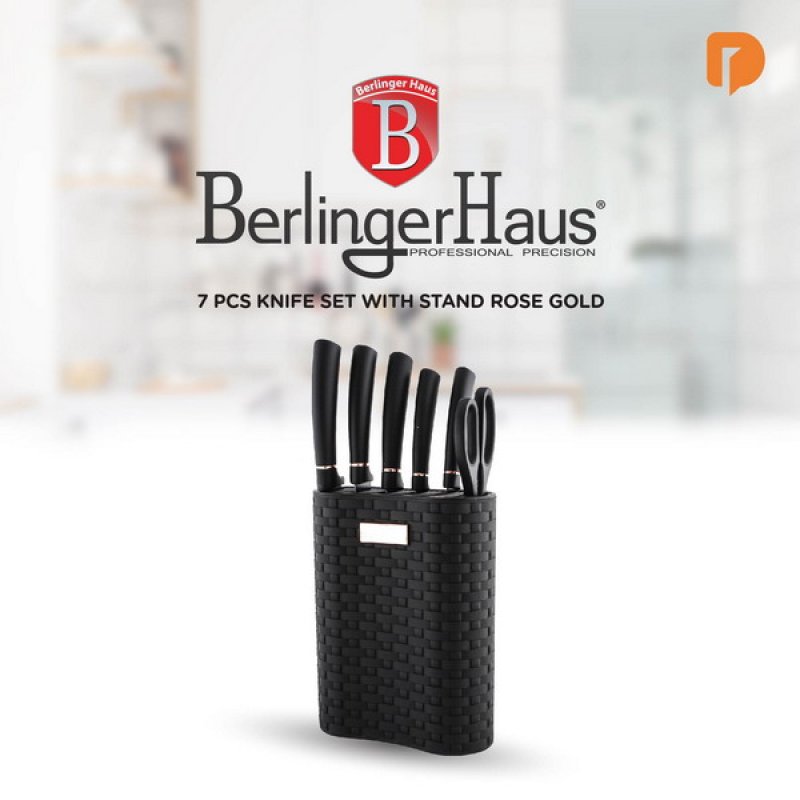 Cover Buku Berlinger Haus 7 Pcs Knife With Stand Rose Gold: Pisau Anti Karat Yang Wajib Anda Miliki