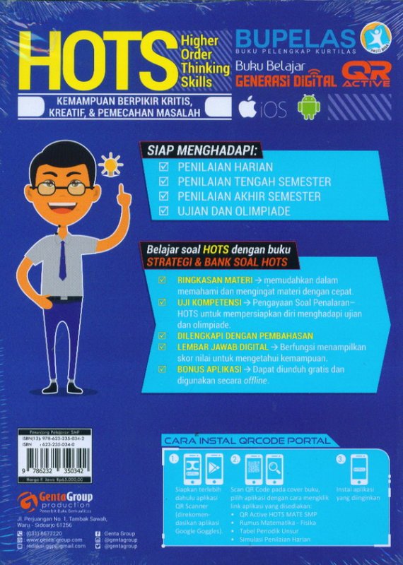Cover Belakang Buku Strategi & Bank Soal Hots Matematika SMP/MTS Kelas 7,8,9