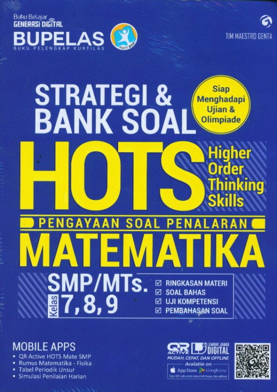 Cover Buku Strategi & Bank Soal Hots Matematika SMP/MTS Kelas 7,8,9