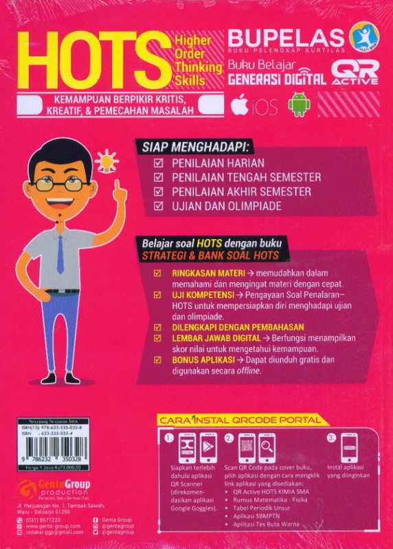Cover Belakang Buku Strategi & Bank Soal Hots Kimia SMA/MA Kelas 10,11,12 