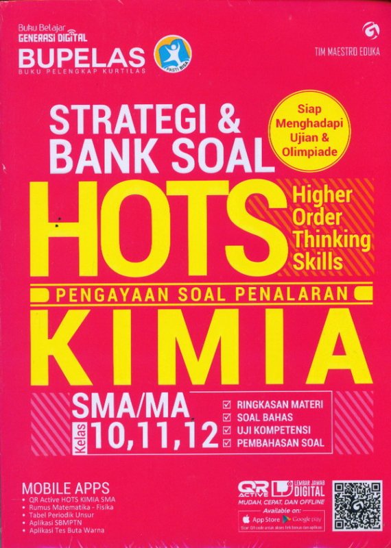 Cover Buku Strategi & Bank Soal Hots Kimia SMA/MA Kelas 10,11,12 