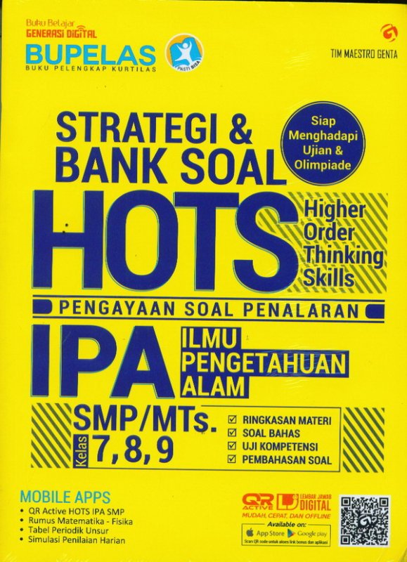 Cover Buku Strategi & Bank Soal Hots IPA SMP/MTS Kelas 7,8,9