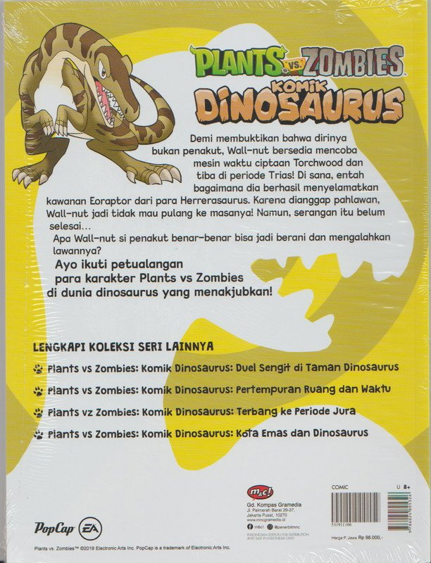 Cover Belakang Buku Plants VS Zombie - Komik Dinosaurus : Petualangan Sang Pemberani