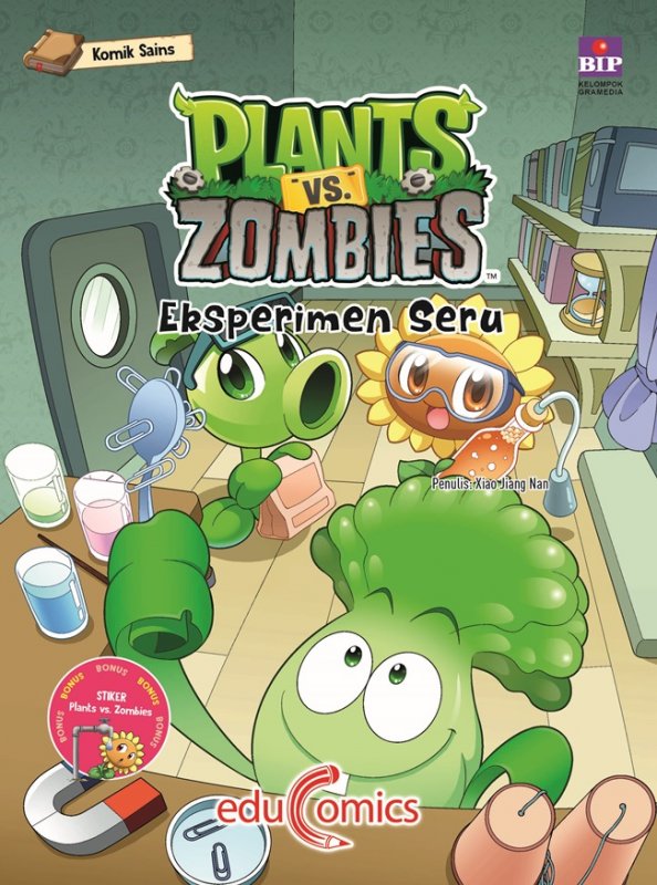 Cover Buku Educomics Plants Vs Zombies : Eksperimen Seru
