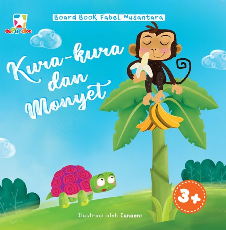 Cover Buku Opredo Board Book Fabel Nusantara: Kura-Kura Dan Monyet