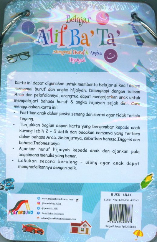 Cover Belakang Buku Kartu Belajar Alif Ba'Ta' Mengenal Huruf & Angka Hijaiyah