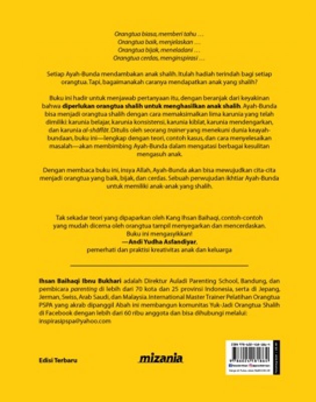 Cover Belakang Buku YUK, JADI ORANGTUA SHALIH! (REPUBLISH) SEBELUM MEMINTA ANAK SHALIH