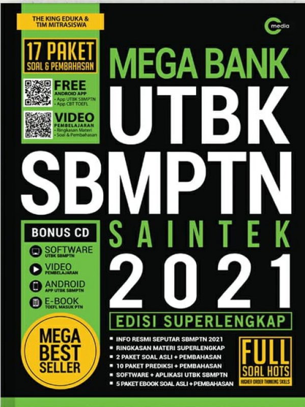 Cover Buku MEGA BANK UTBK SBMPTN SAINTEK 2021 (Edisi Super Lengkap)