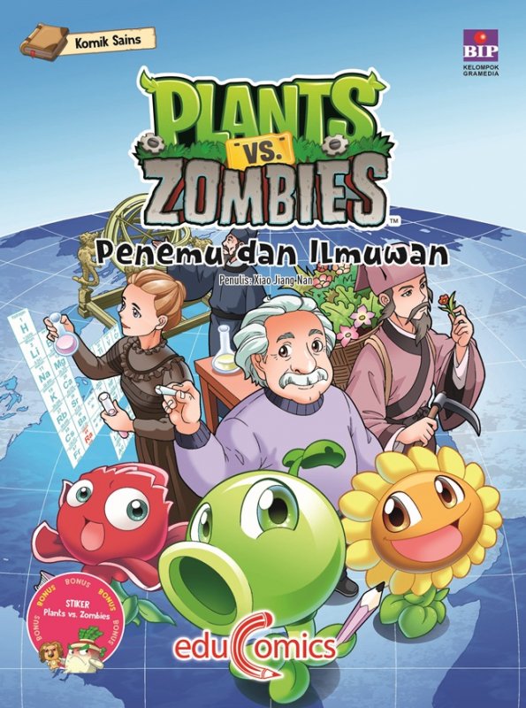 Cover Buku Educomics Plants Vs Zombies : Penemu Dan Ilmuan