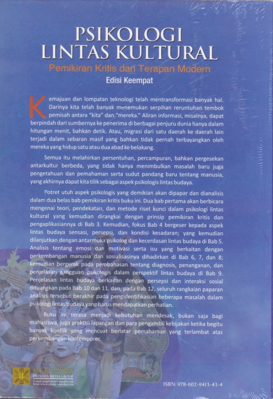 Cover Belakang Buku PSIKOLOGI LINTAS KULTURAL