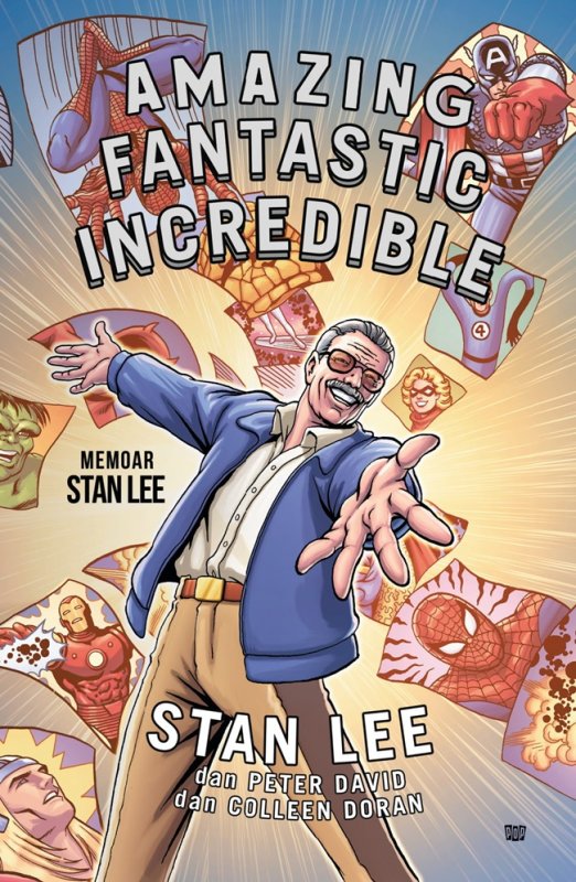 Cover Buku Amazing Fantastic Incredible : A Marvelous Memoir(kisah perjalanan hidup Stan lee)