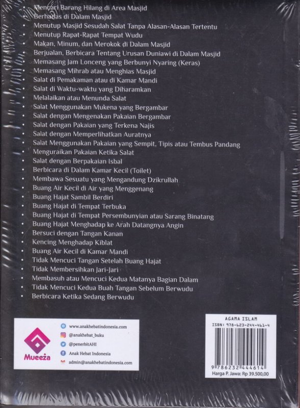 Cover Belakang Buku Kesalahan -Kesalahan Umum Dalam Salat , Wudhu & Berhadas 