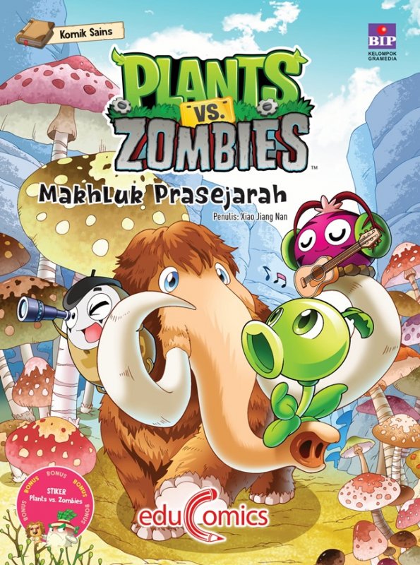 Cover Buku Educomics Plants Vs Zombies : Makhluk Prasejarah