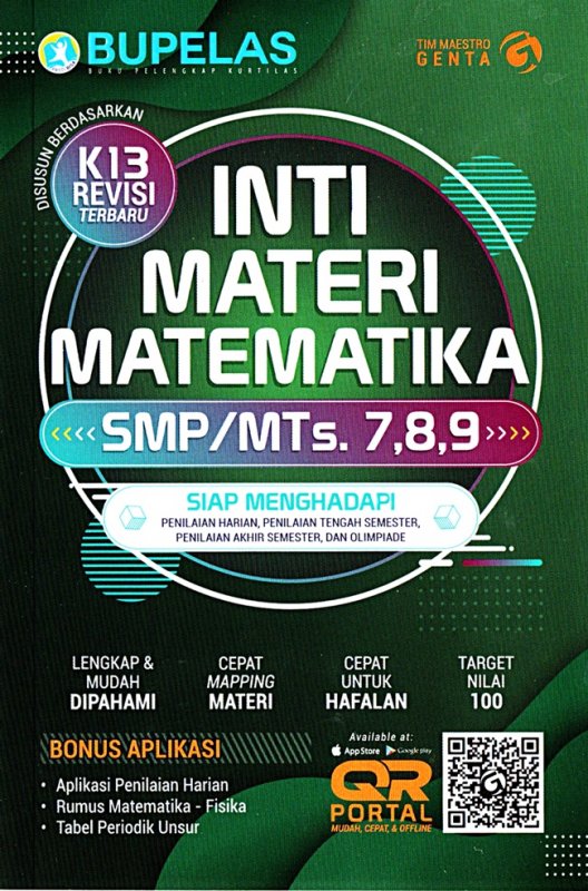 Cover Buku Inti Materi Matematika Smp Kelas 7,8,9
