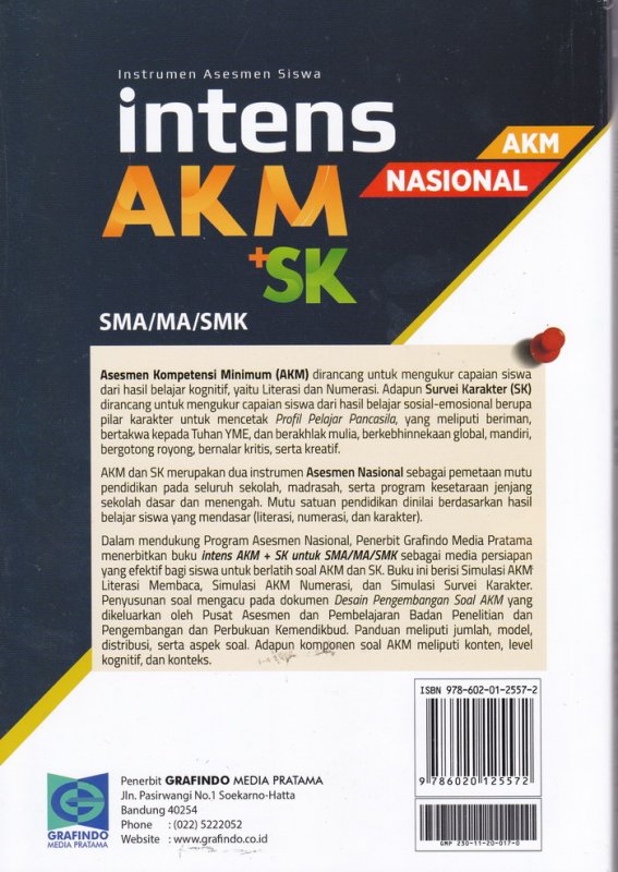 Cover Belakang Buku Asesmen Kompetensi Minimun ( AKM ) SMA MA/ SMK