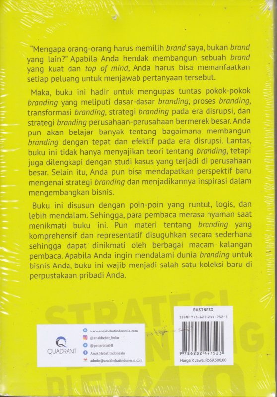 Cover Belakang Buku 99  STRATEGI BRANDING DI ERA 4.0 (2021)
