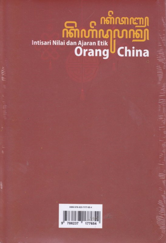 Cover Belakang Buku Intisari Nilai Dan Ajaran Etnik Orang China