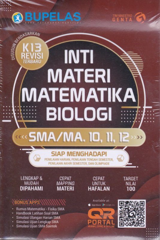 Cover Belakang Buku Inti Materi Matematika Biologi Sma/Ma 10,11,12 