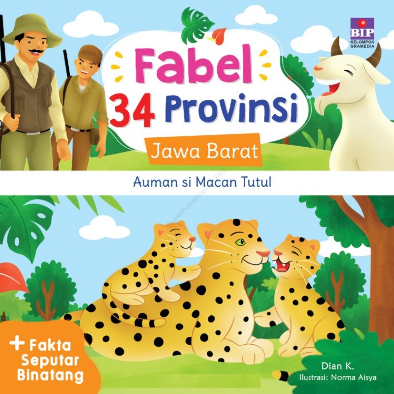 Cover Buku Fabel 34 Provinsi : Jawa Barat - Auman Si Macan Tutul