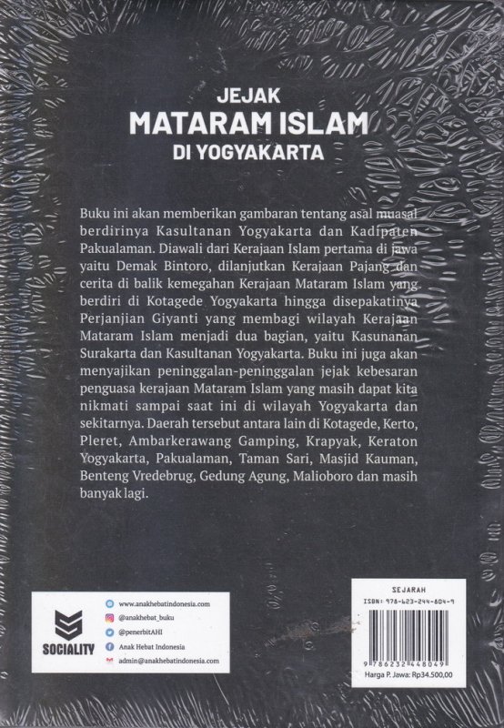 Cover Belakang Buku Jejak Mataram Islam Di Yogyakarta 
