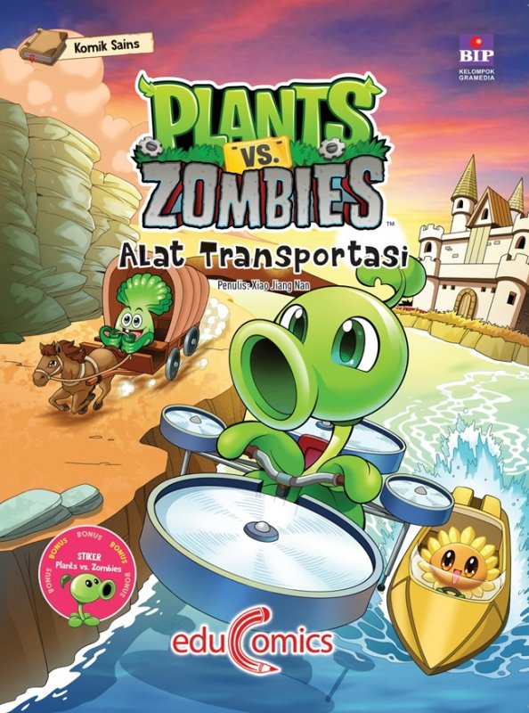 Cover Buku  Educomics Plants Vs Zombies : Alat Transportasi 