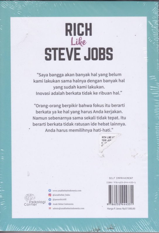 Cover Belakang Buku RICH Like STEVE JOBS