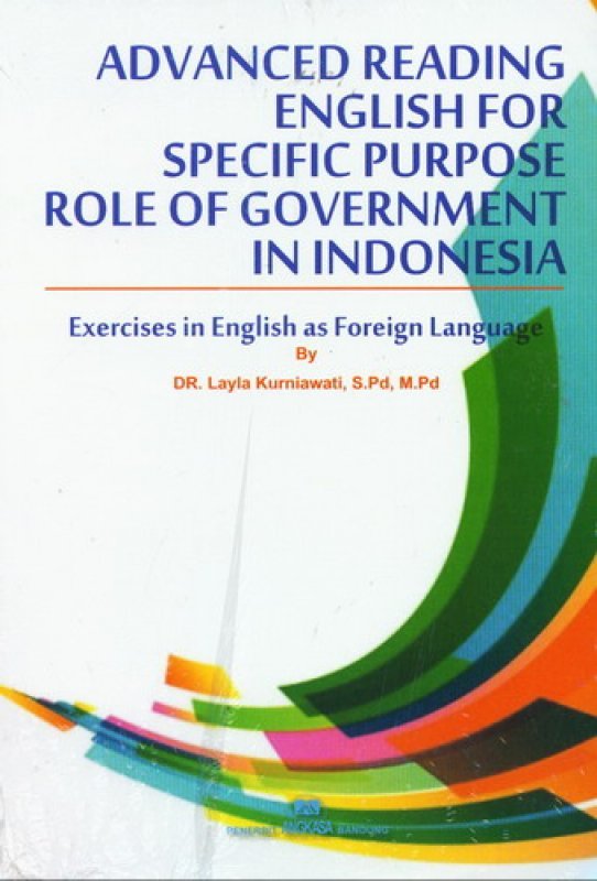 Cover Depan Buku Advanced Reading English For Specific Purpose Role Of Government In Indonesia BK