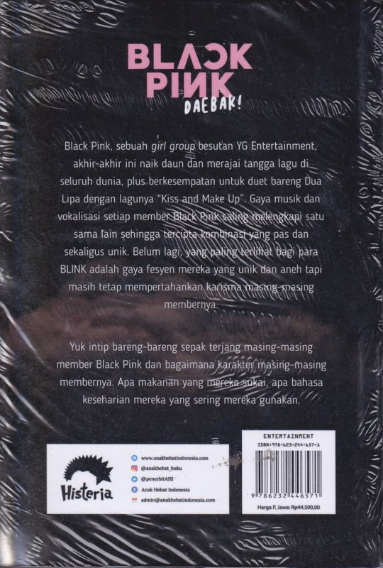 Cover Belakang Buku BLACK PINK.. DAEBAK !!