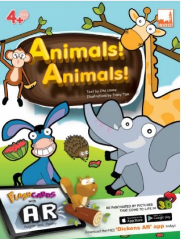 Cover Buku Flashcards - Animals! Animals (with AR)